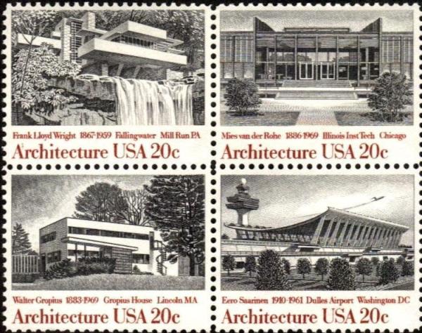 United States | 1982 American Architecture Block of Four 20-Cent United States Postage Stamps Stamp United States