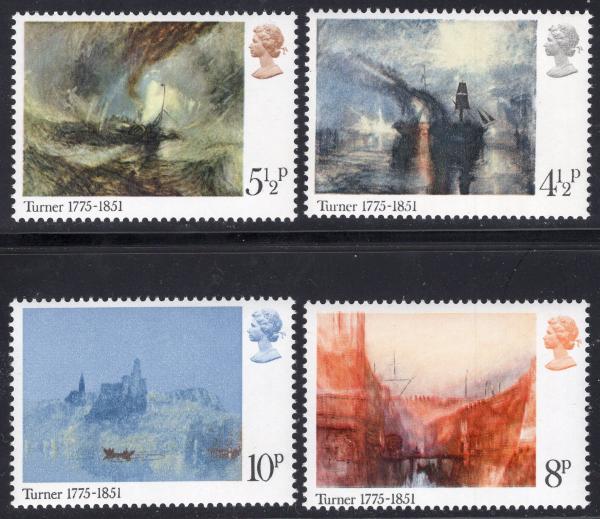 Britain and Ireland | Turner Paintings Set of Four Great Britain Postage Stamps Issued 1975 Britain & Ireland Britain & Ireland