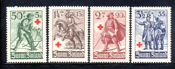 Europe | 1940 Red Cross Set of Four Finland Postage Stamps Mint Never Hinged Europe Europe