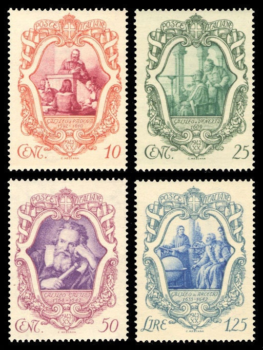 Europe | 1942 Galileo Galilei Set of Four Italy Postage Stamps Mint Never Hinged Europe Europe