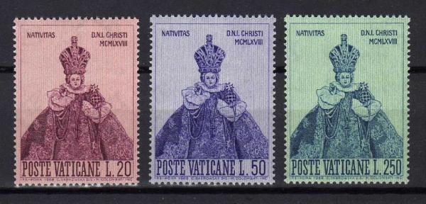 Europe | Infant of Prague Set of Three Vatican City Postage Stamps Issued 1968 Europe Europe