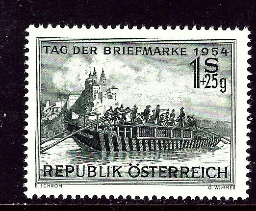 Europe | Melk Abbey Austria Postage Stamp Issued 1954 Grey green Europe Europe