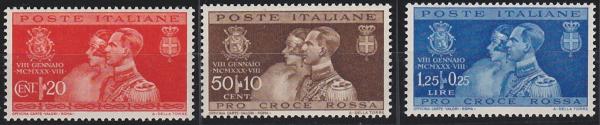 Europe | Royal Wedding Set of Three Italy Postage Stamps Issued 1930 Europe Europe