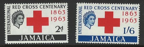 Central & South America | 1963 Red Cross Centenary Queen Elizabeth II Set of Two Jamaica Postage Stamps Mint Never Hinged Central & South America Central & South America